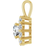 14K Yellow Gold 1 CTW Lab-Grown Diamond Halo-Style Pendant