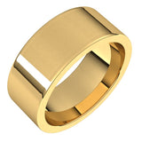 14K Yellow Gold 8 mm Comfort-Fit Flat Band Size 8