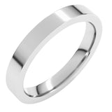 14K White Gold 3 mm Comfort-Fit Flat Band Size 4.5