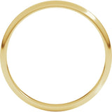 10K Yellow Gold 2 mm Lightweight Half Round Band Size 7.5