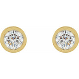 14K Yellow Gold 1/10 CTW Lab-Grown Diamond Micro Bezel-Set Earrings