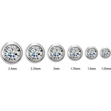 14K White Gold 1/8 CTW Lab-Grown Diamond Micro Bezel-Set Earrings