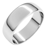14K White Gold 6 mm Lightweight Half Round Band Size 8