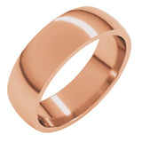 14K Rose Gold 6 mm Half Round Comfort Fit Light Band Size 9