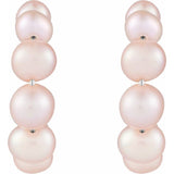 Sterling Silver Cultured Pink Freshwater Pearl Hoop Earrings