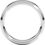 14K White Gold 6 mm Beveled-Edge Comfort-Fit Flat Band Size 8