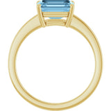 14K Yellow Gold Natural Sky Blue Topaz Ring