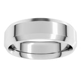 10K White Gold 6 mm Beveled-Edge Comfort-Fit Flat Band Size 11