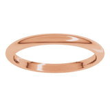 14K Rose Gold 2 mm Comfort-Fit Half Round Band Size 5