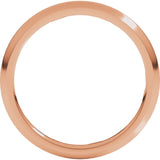 14K Rose Gold 2 mm Comfort-Fit Half Round Band Size 8.5