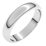14K White Gold 4 mm Half Round Band Size 7