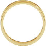 14K Yellow Gold 5 mm Stepped-Edge Flat Band Size 8
