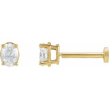 14K Yellow Gold 1/6 CT Natural Diamond Earring
