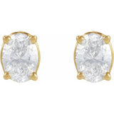 14K Yellow Gold 1/6 CT Natural Diamond Earring
