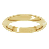 14K Yellow Gold 3 mm Comfort-Fit Half Round Band Size 10