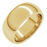 14K Yellow Gold 8 mm Comfort-Fit Half Round Band Size 11