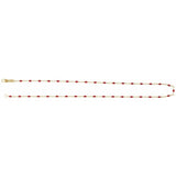 14K Yellow Gold-Filled 1.6 mm Red Enamel Bead Paperclip-Style 16" Chain