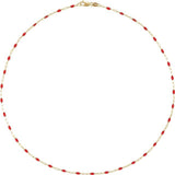 14K Yellow Gold-Filled 1.6 mm Red Enamel Paperclip-Style 18" Chain