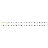 14K Yellow Gold-Filled 1.6 mm Blue Enamel Bead Paperclip-Style 18" Chain