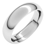 14K White Gold 5.5 mm Comfort-Fit Half Round Band Size 10