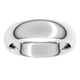 14K White Gold 5.5 mm Comfort-Fit Half Round Band Size 10
