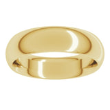 14K Yellow Gold 5.5 mm Comfort-Fit Half Round Band Size 11.5
