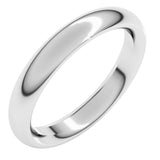 14K White Gold 3.5 mm Comfort-Fit Half Round Band Size 9
