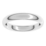 18K White Gold 3.5 mm Comfort-Fit Half Round Band Size 9