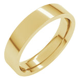 14K Yellow Gold 4.5 mm Comfort-Fit Flat Band Size 13.5
