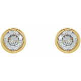 14K Yellow Gold 1/2 CTW Lab-Grown Diamond Micro Bezel-Set Earrings
