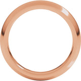 14K Rose Gold 4 mm Comfort-Fit Half Round Band Size 8