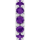 Sterling Silver Natural Amethyst Spacer Charm/Pendant