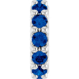 14K White Gold Natural Blue Sapphire Spacer Charm/Pendant