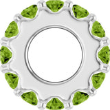 14K White Gold Natural Peridot Spacer Charm/Pendant