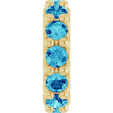 14K Yellow Gold Natural Blue Zircon Spacer Charm/Pendant