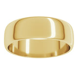 14K Yellow Gold 6 mm Lightweight Half Round Band Size 6