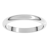 14K White Gold 2.5 mm Half Round Band Size 11