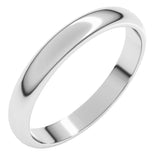 10K White Gold 3 mm Half Round Band Size 5.5