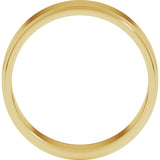 14K Yellow Gold 6 mm Stepped-Edge Flat Band Size 8.5
