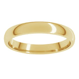 10K Yellow Gold 3 mm Lightweight Comfort-Fit Half Round Band Size 7.5