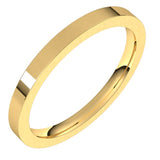 14K Yellow Gold 2 mm Comfort-Fit Flat Band Size 9