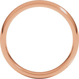 14K Rose Gold 4 mm Lightweight Comfort-Fit Half Round Band Size 10