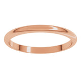 14K Rose Gold 2 mm Half Round Band Size 6