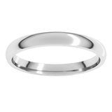 Platinum 2.5 mm Lightweight Comfort-Fit Half Round Band Size 5