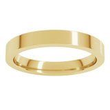 14K Yellow Gold 3 mm Comfort-Fit Flat Band Size 5