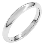 Platinum 2.5 mm Comfort-Fit Half Round Band Size 7