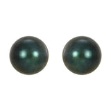 14K White Gold  5 mm Cultured Black Akoya Pearl Earrings