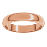14K Rose Gold 4 mm Half Round Band Size 10