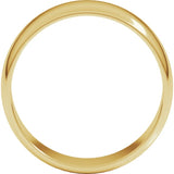14K Yellow Gold 7 mm Lightweight Half Round Band Size 9