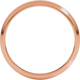 14K Rose Gold 2.5 mm Half Round Band Size 7.5